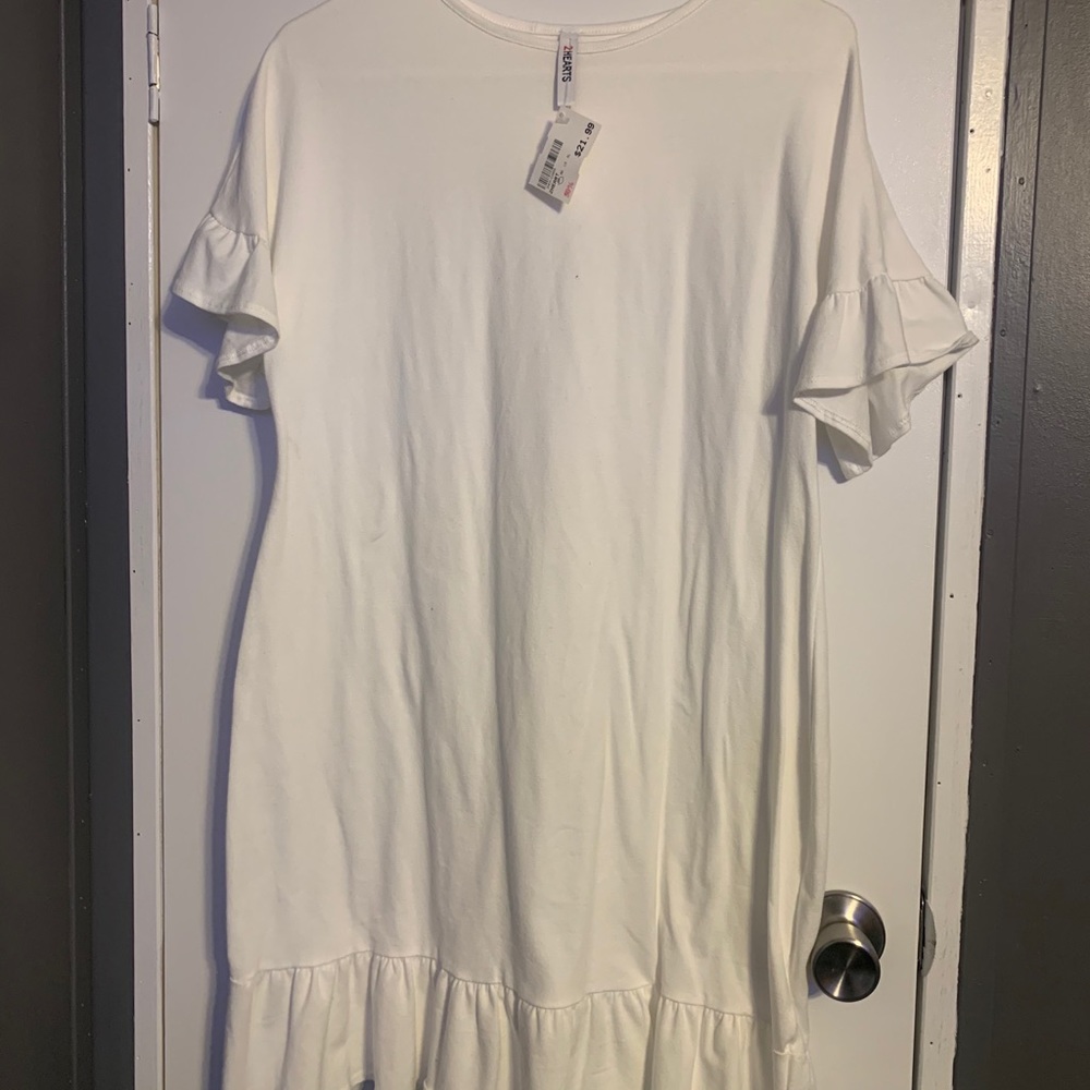 Ruffled white dress